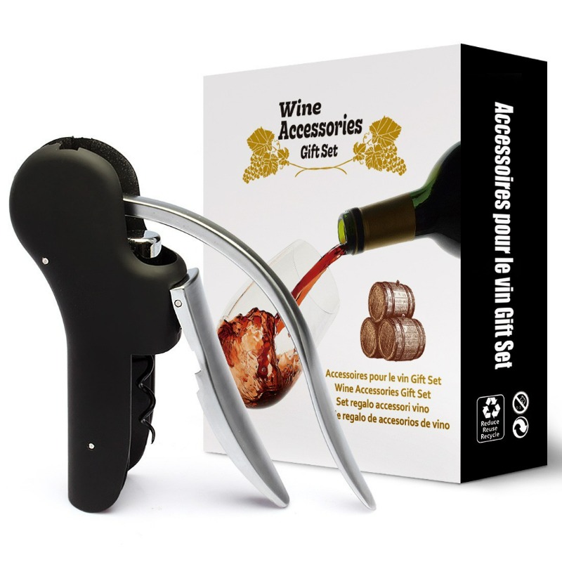 Cork Screw Lever - ボトルオープナー用ワインツールセットコルクドリルリフターキットバーレバーコルクスクリューフォイルカッター便利なキッチンアクセサリー