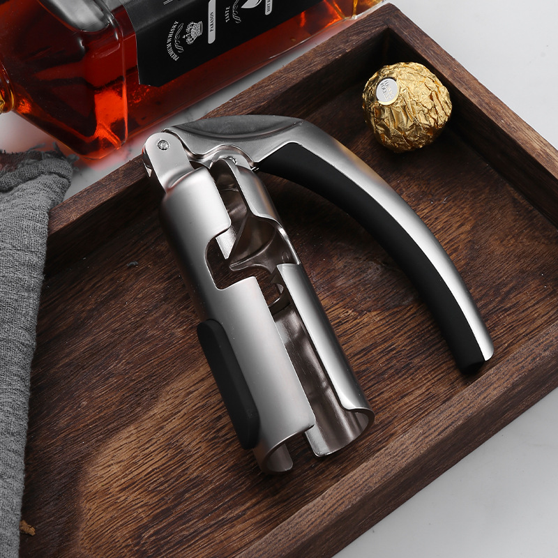 Cork Screw Lever - プロ仕様の亜鉛合金製セミオートワインオープナー、ステンレススチールレバー付き、シャンパンボトル、ホームバー、レストラン用