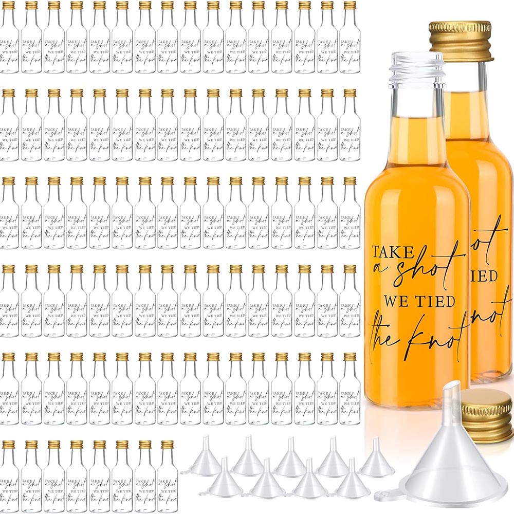 Wine Beer Liquor - 50 ミリリットル 1.7 オンスミニ酒ボトル小さなプラスチックスピリットボトル結婚式ミニワインボトルプラスチックアルコールショットボトルパーティーの記念品