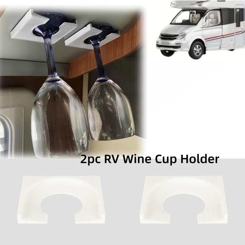 Wine & Beer Shop - 2pc RV キャンピングカーワインカップホルダー 自己粘着接着剤付き 簡単に取り付けられる安定したドリンクホルダー キャンプ車両