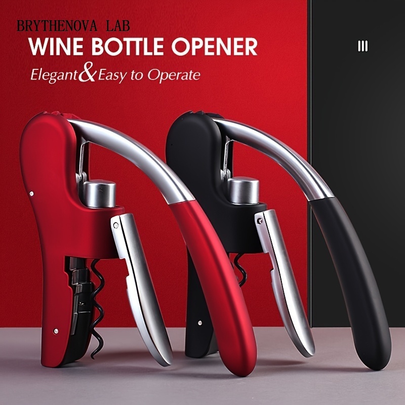 Cork Screw Lever - 1セット レバープレスワインオープナーキット | 3-in-1耐久性のあるコルク抜きセット（家庭/レストラン用） | 楽々ボトルオープナーツール