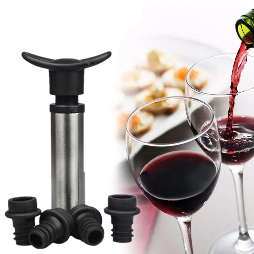 Wine Stopper Vacuum - ワインボトル用シリコンキャップ,真空ポンプ付きワインボトルストッパー,さまざまな色
