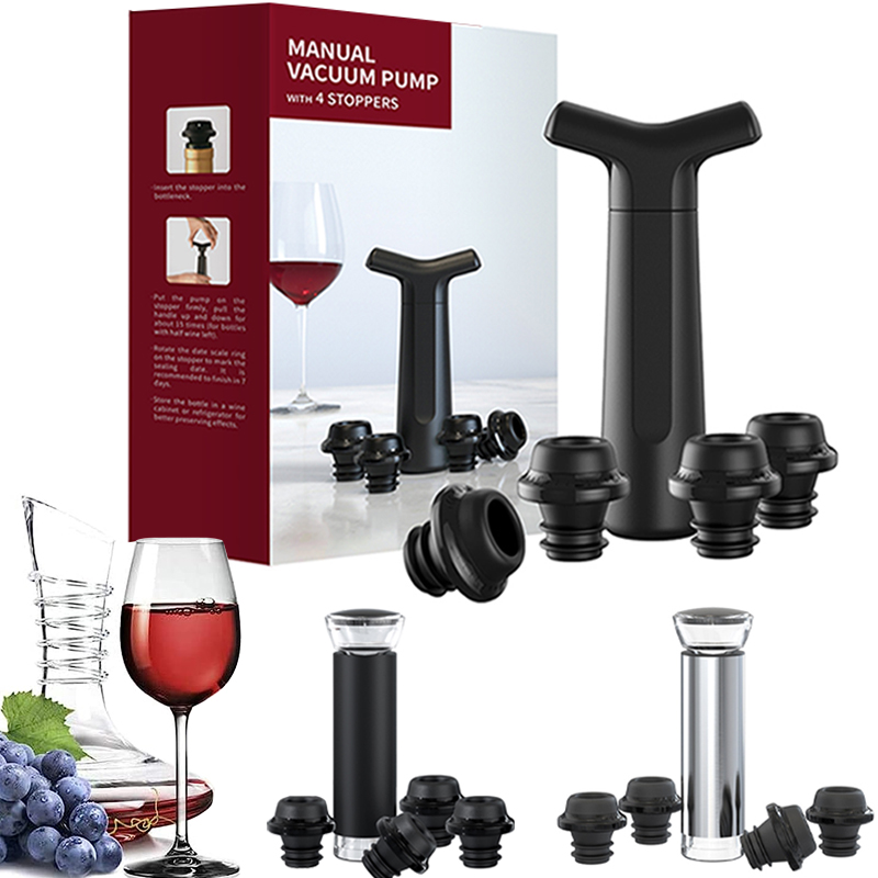 真空ワインストッパー 真空ポンプ手動ワインストッパー 4つの - Wine Stopper Vacuum のレビューと価格