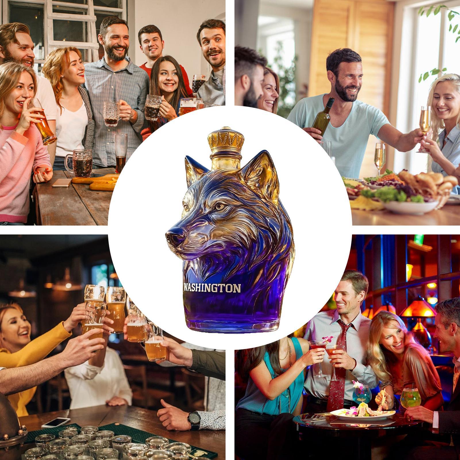 ワインボトル漏れ防止ガラス製アルコールディスペンサー犬頭アー - Wine Beer Liquor のレビューと価格