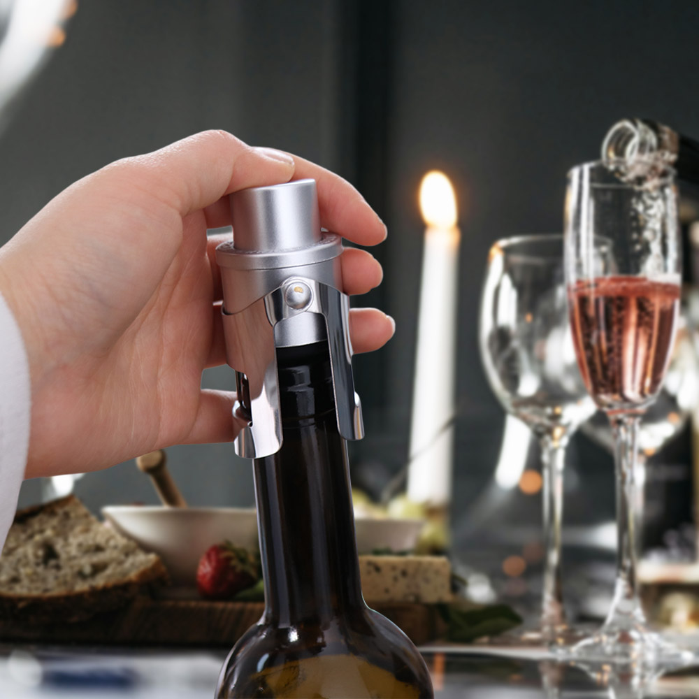 2個入り内蔵圧力ポンプ付き真空シャンパンストッパー、タイムス - Wine Stopper Vacuum のレビューと価格