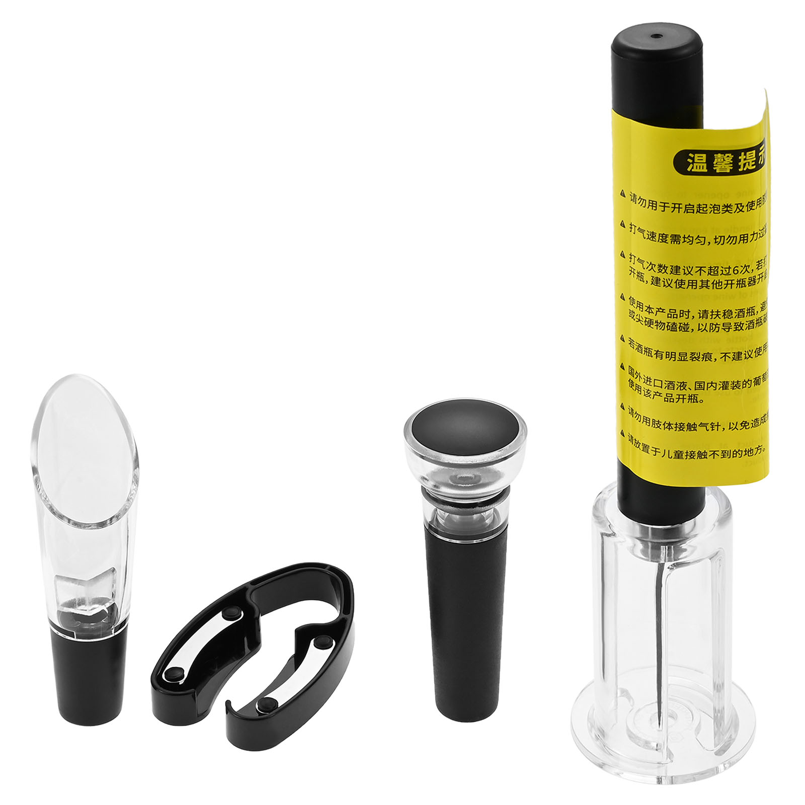 4 個ポータブル空気圧ポンプボトルワインオープナーセットバー - Wine Stopper Vacuum のレビューと価格