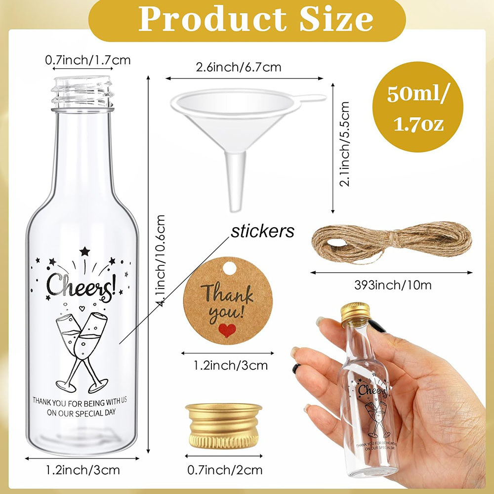 50パックミニリカーボトル、1.7オンス/50mlミニワイン - Wine Beer Liquor のレビューと価格