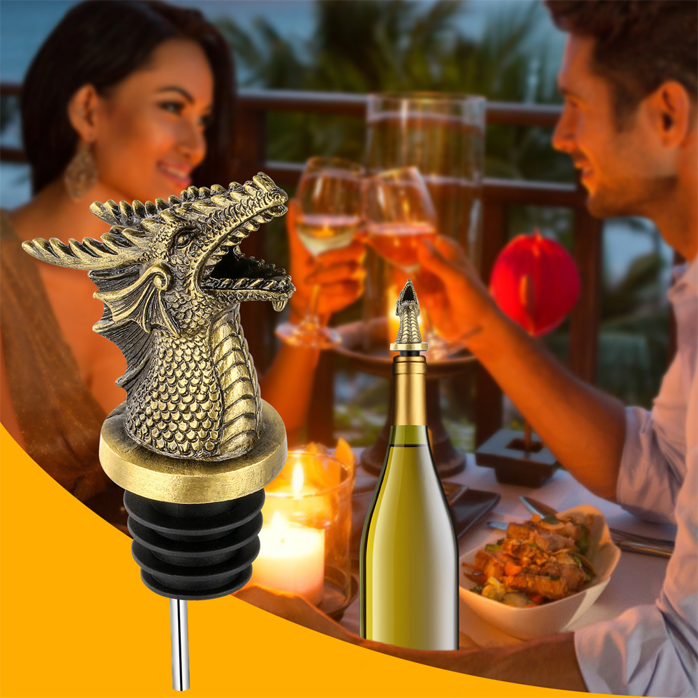 ドラゴン装飾ワインボトルストッパー |   真空密閉式シャン - Wine Stopper Vacuum のレビューと価格