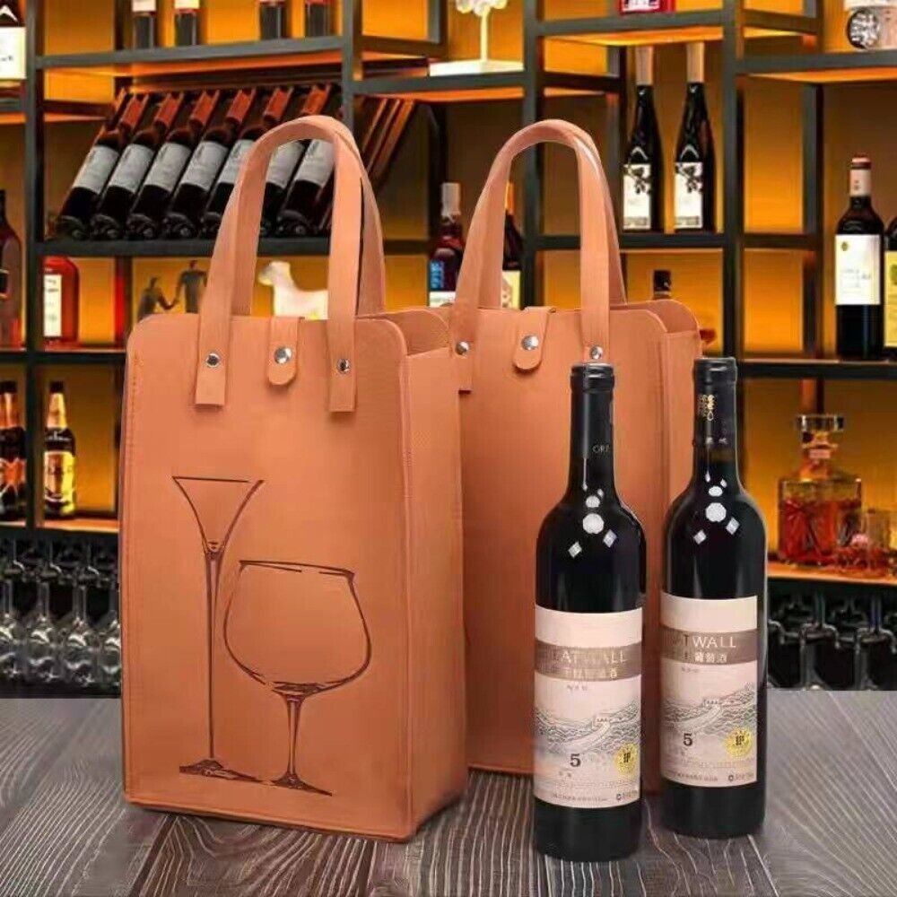 高品質フェルト製赤ワインバッグ、ダブルハンドル付きワインギフ - Wine & Beer Shop のレビューと価格