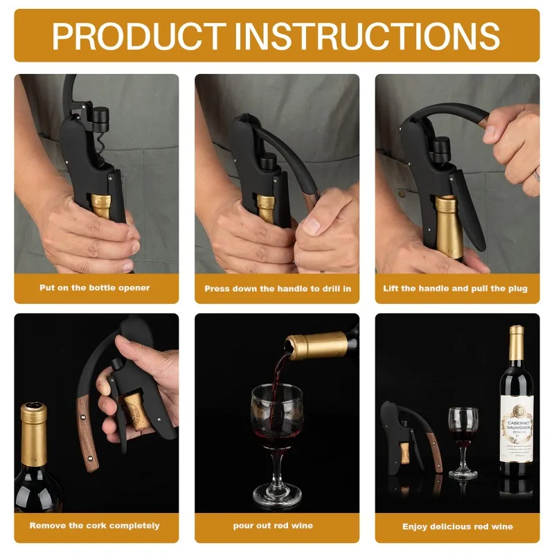 グースネックワインオープナー-手動レバーポンプコルクスクリュ - Cork Screw Lever のレビューと価格