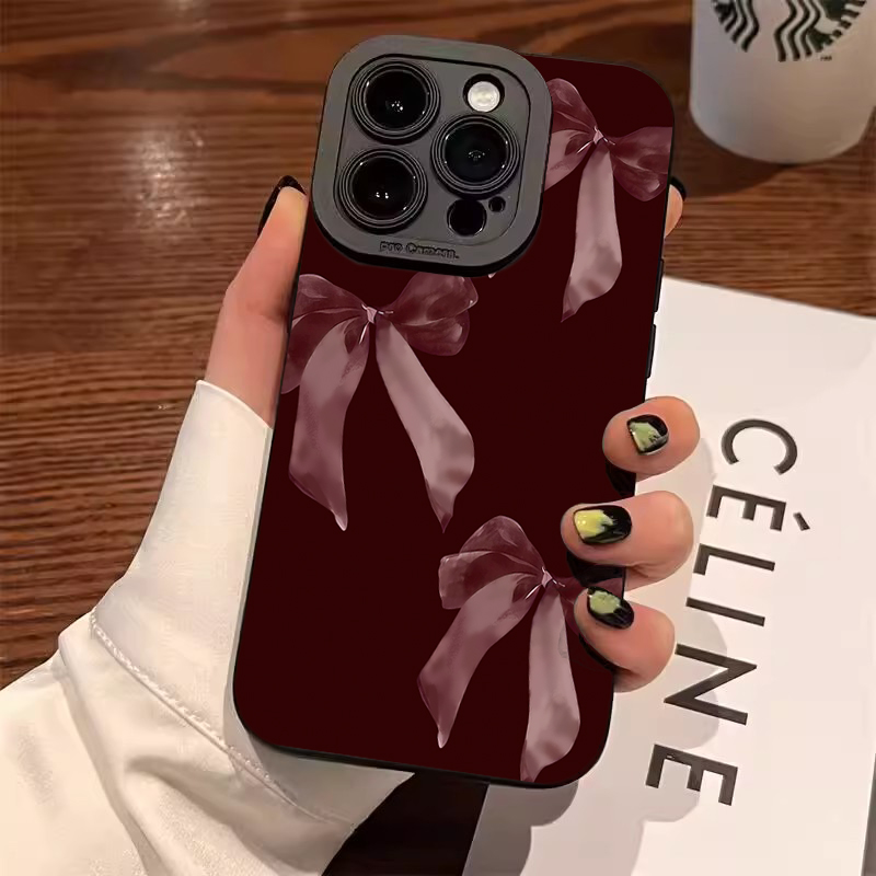 ワインレッドの蝶結び柄ソフトフォンケース、Samsung G - Wine & Beer Shop のレビューと価格