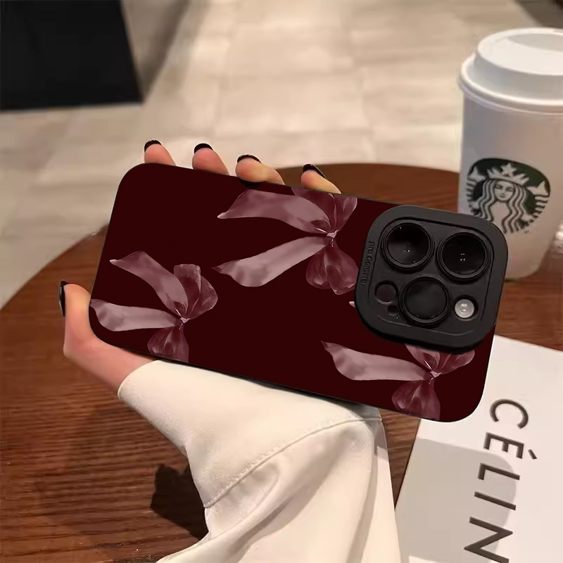 ワインレッドの蝶結び柄ソフトフォンケース、Samsung G - Wine & Beer Shop のレビューと価格