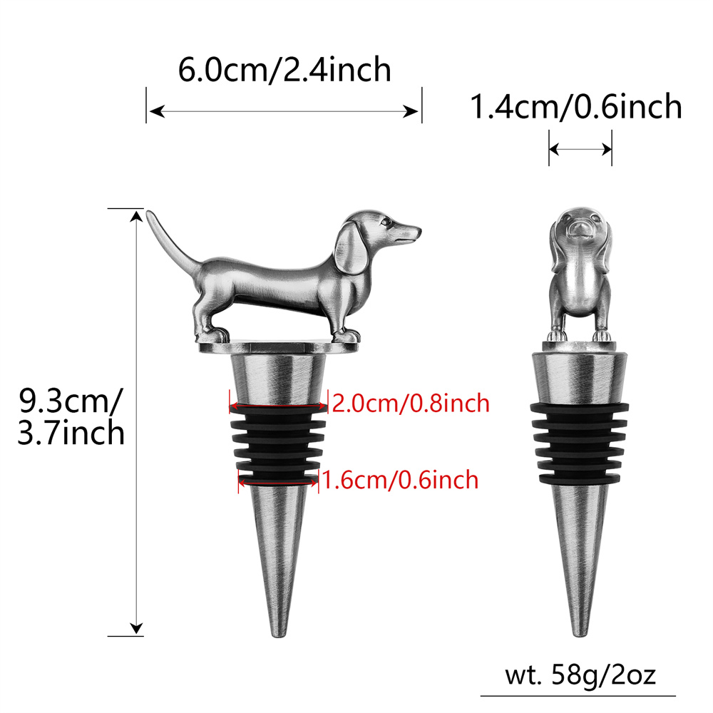 ワインボトルストッパー ダックスフント犬の装飾品 ダックスフ - Wine Stopper Vacuum のレビューと価格