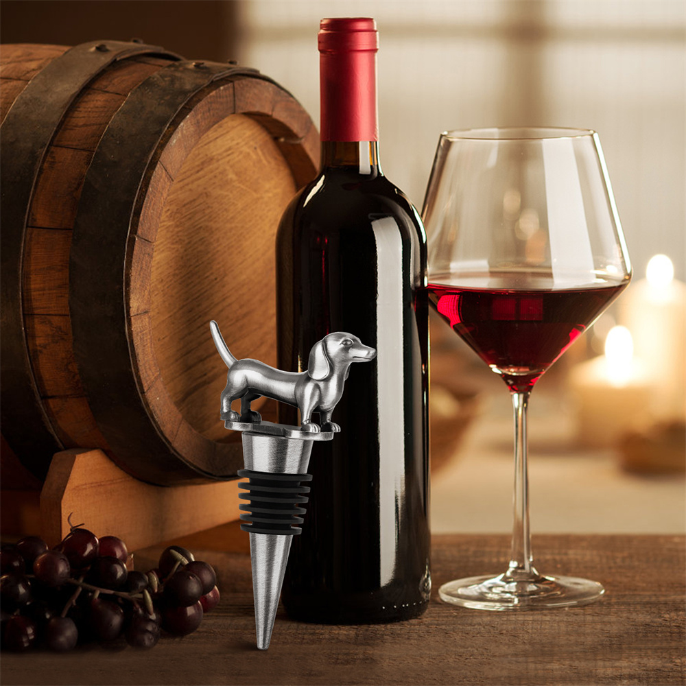 ワインボトルストッパー ダックスフント犬の装飾品 ダックスフ - Wine Stopper Vacuum のレビューと価格