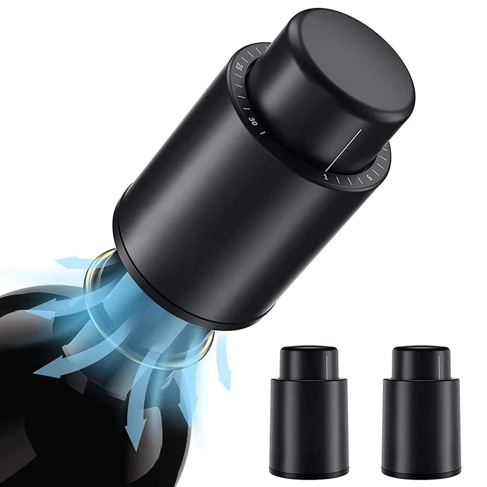 再利用可能な真空ワインストッパー気密保存ワインボトルコルクプ - Wine Stopper Vacuum のレビューと価格