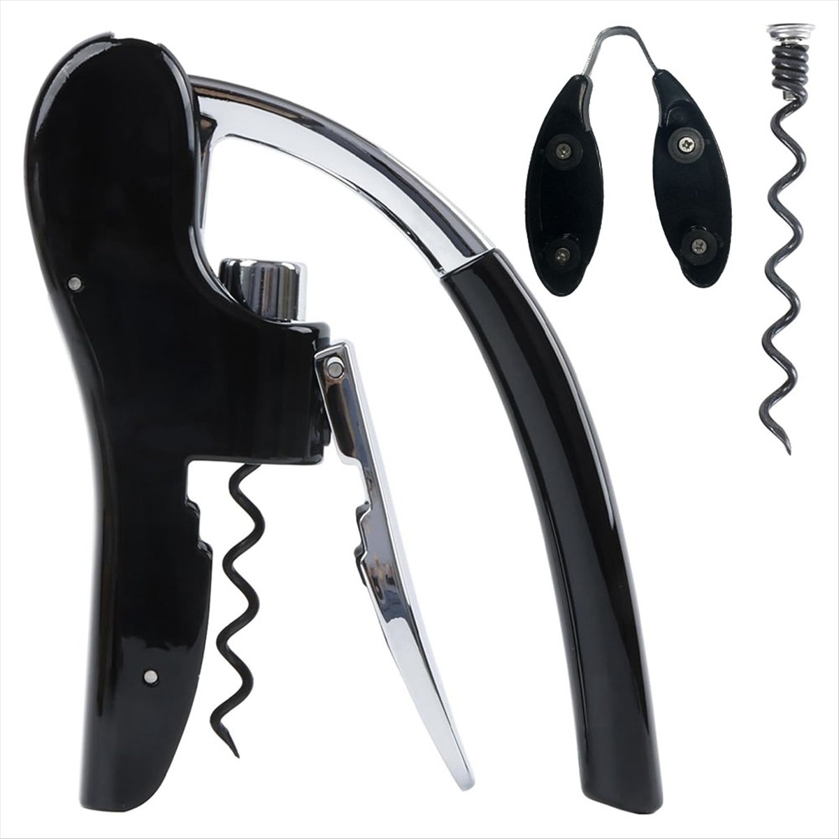 A24I ステンレス鋼ワインボトルオープナー、内蔵フォイルカ - Cork Screw Lever のレビューと価格