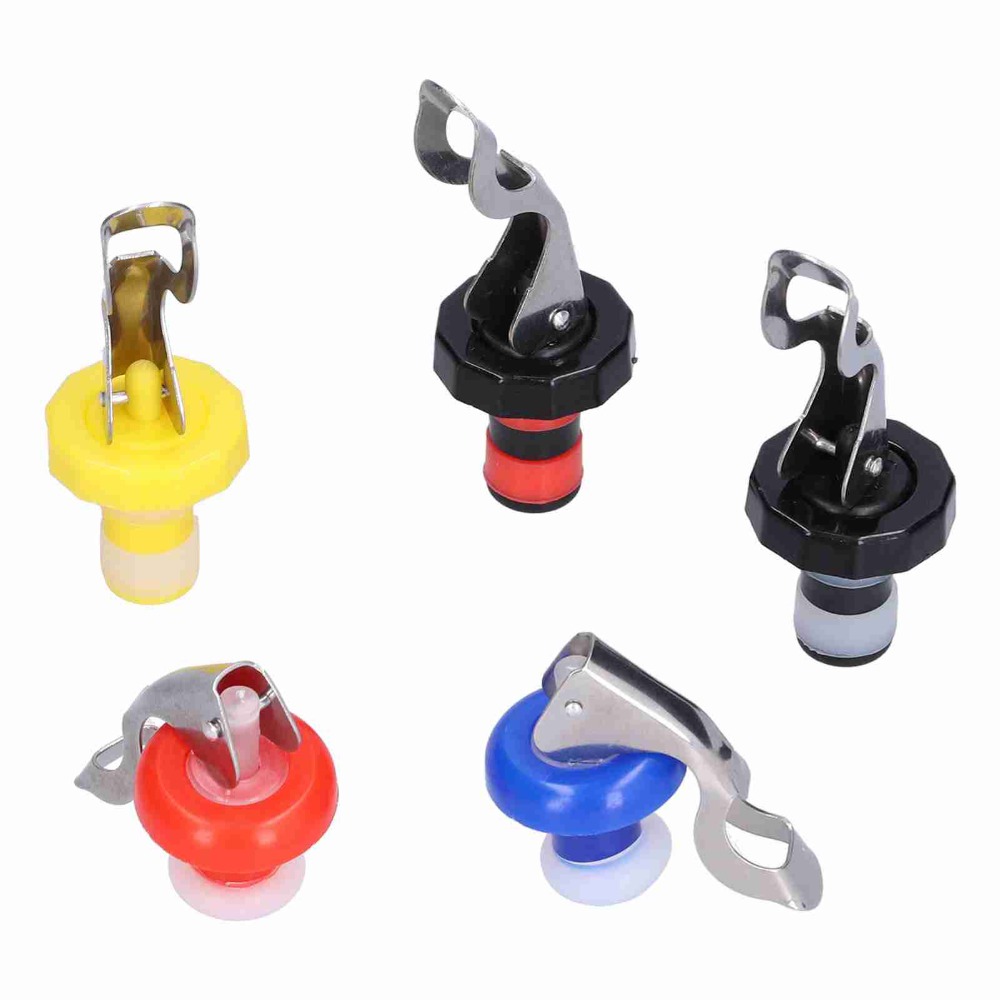 5 個のシリコーンワインボトルプラグ手動再利用可能な飲料ボト - Wine Stopper Vacuum のレビューと価格