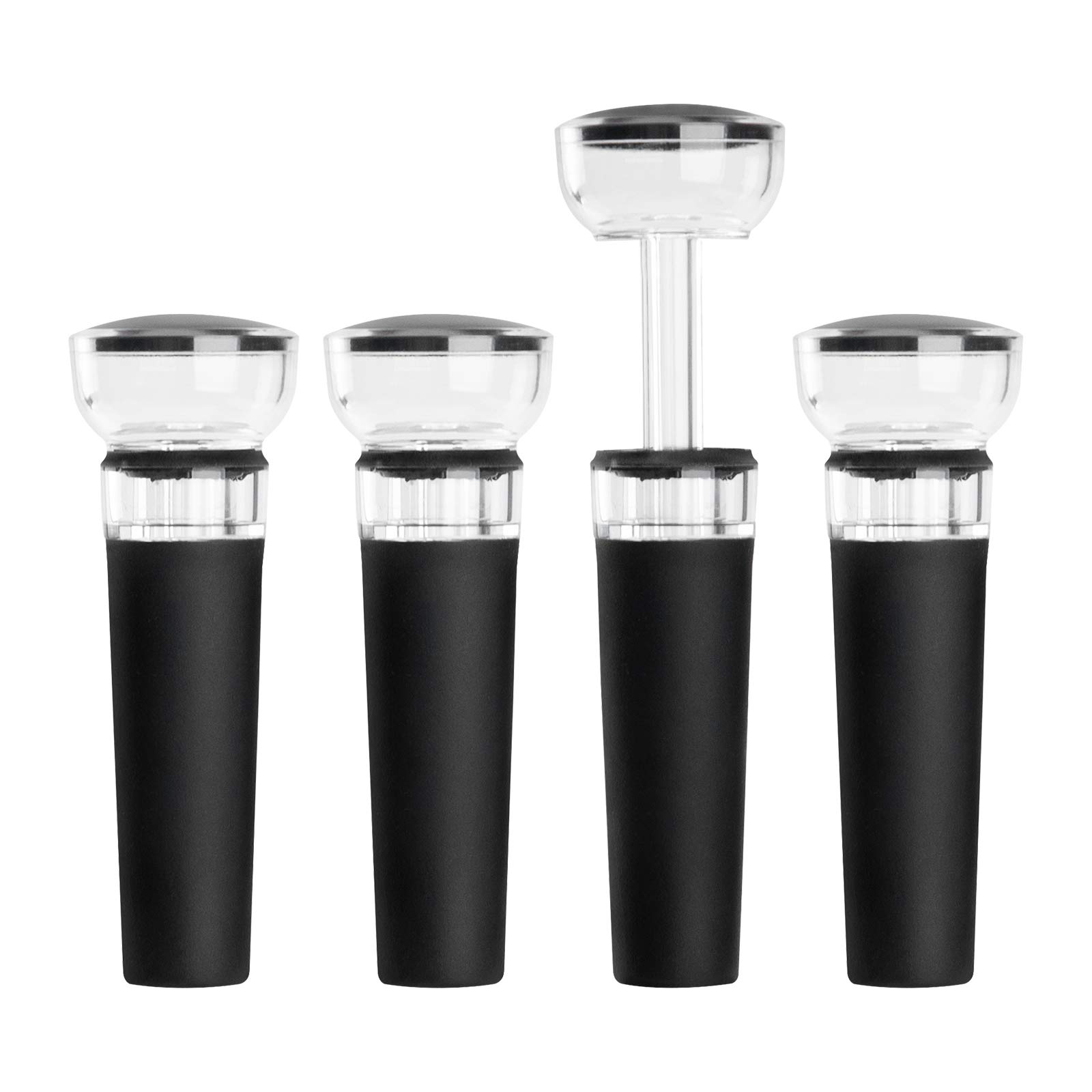 4個入りワインストッパー、内蔵真空ポンプ付き、食品に安全なシ - Wine Stopper Vacuum のレビューと価格