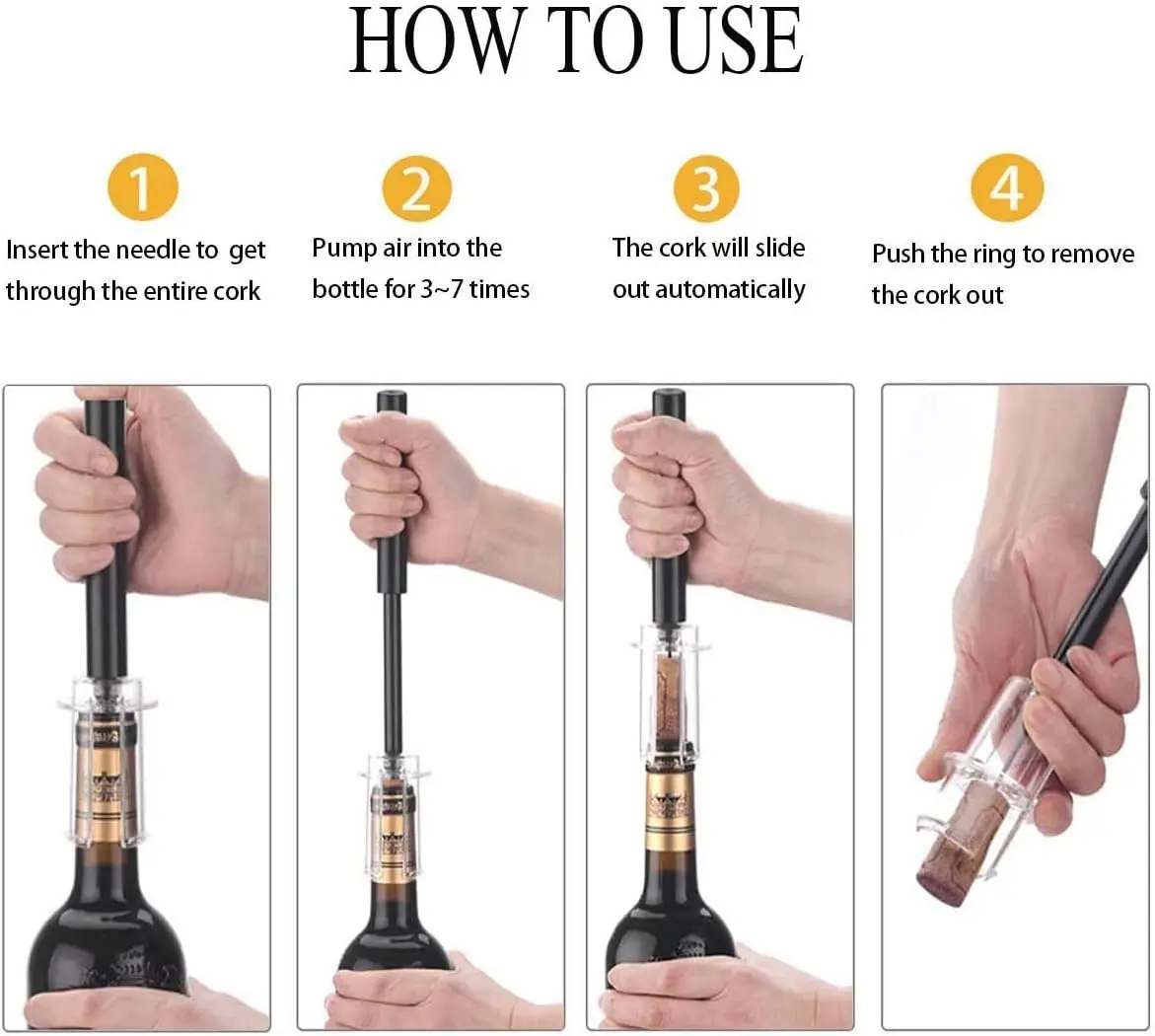 エアポンプワインボトルオープナー空気圧真空ワインストッパービ - Wine Stopper Vacuum のレビューと価格