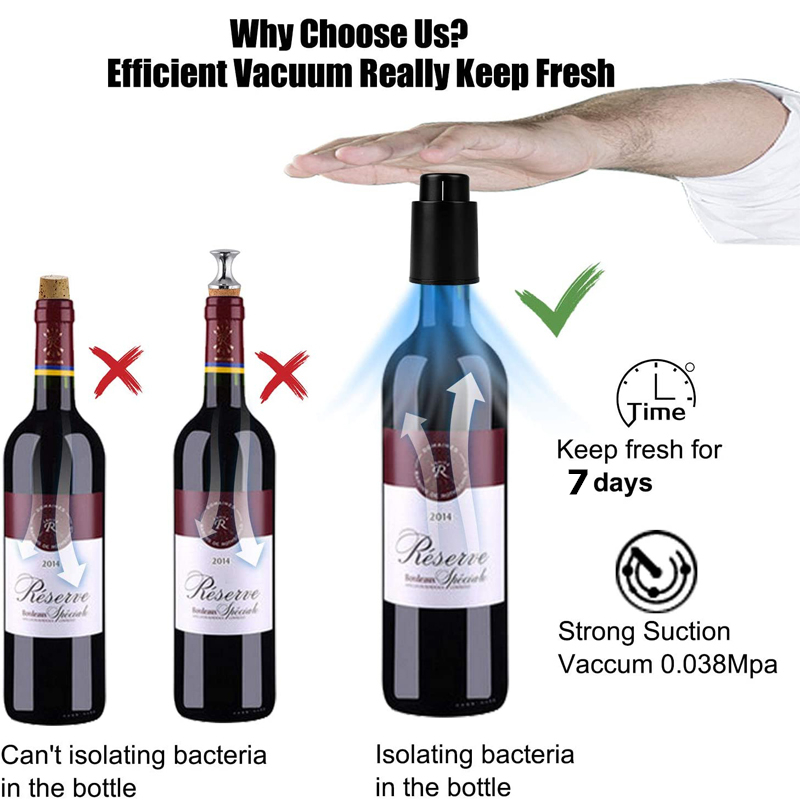 LMETJMA ワインボトルストッパー 再利用可能な真空ワイ - Wine Stopper Vacuum のレビューと価格